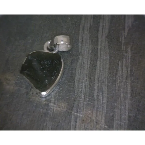 SS BZ Freeform Moldavite Pendant Vulcan's Forge LLC KANSAS CITY, MO