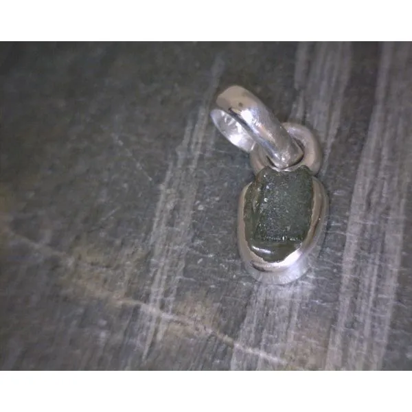 SS BZ Small Freeform Moldavite Pendant Vulcan's Forge LLC KANSAS CITY, MO