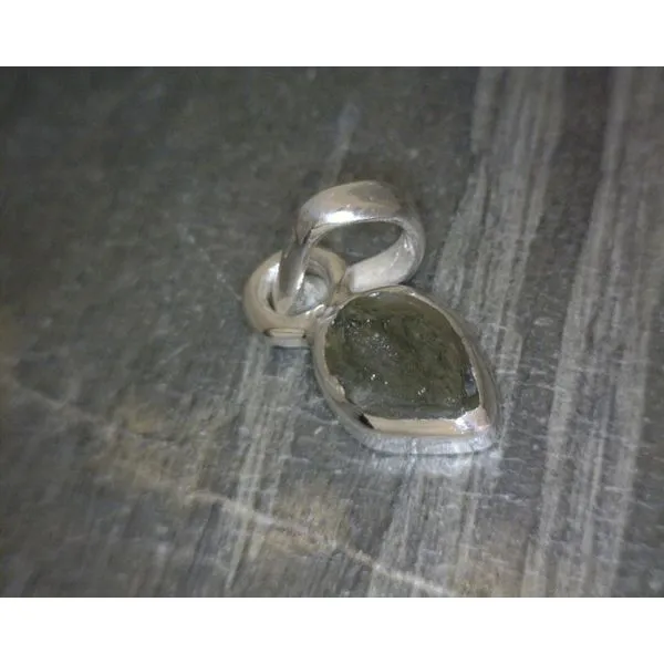SS BZ Small Freeform Moldavite Pendant Vulcan's Forge LLC KANSAS CITY, MO