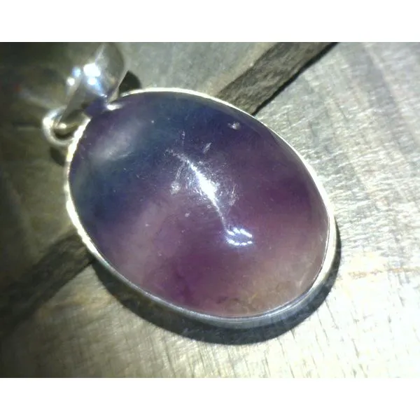 SS BZ Cab Oval Fluorite Pendant Vulcan's Forge LLC KANSAS CITY, MO