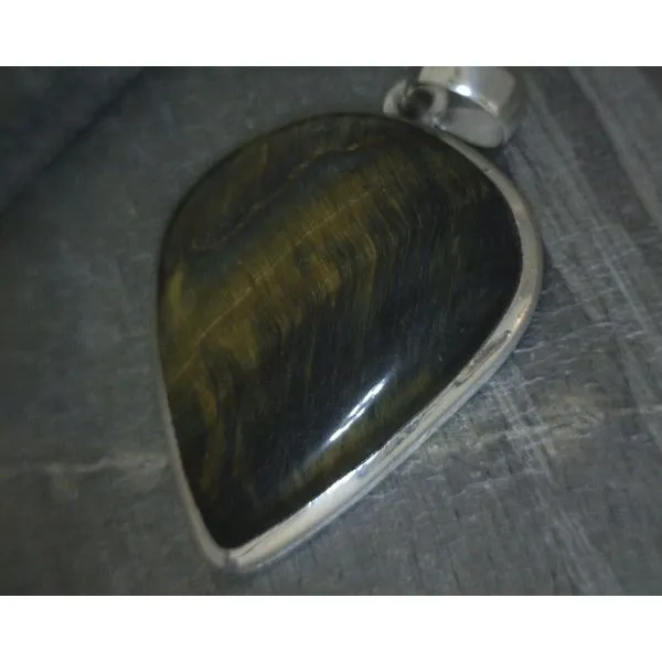 SS BZ Cab Teardrop Tigers Eye Pendant Vulcan's Forge LLC KANSAS CITY, MO