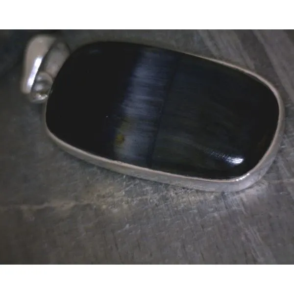 SS BZ Cab Rounded Rectangle Tigers Eye Pendant Vulcan's Forge LLC KANSAS CITY, MO