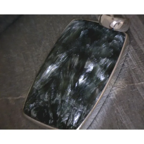 SS BZ Cab Rectangle Saraphinite Pendant Vulcan's Forge LLC KANSAS CITY, MO