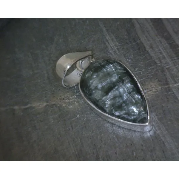 SS BZ Small  Cab Teardrop Saraphinite Pendant Vulcan's Forge LLC KANSAS CITY, MO