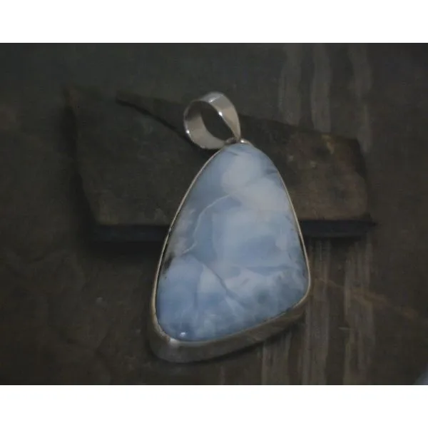 SS  Bz Cab Freeform Larimar Pendant Vulcan's Forge LLC KANSAS CITY, MO