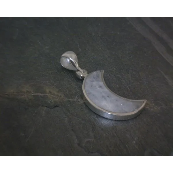 SS BZ Moon shaped Moonstone Pendant Vulcan's Forge LLC KANSAS CITY, MO