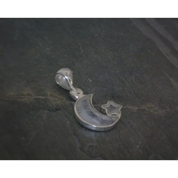Ss Bz Moon/ Star Shaped Moonstone Pendant Vulcan's Forge LLC KANSAS CITY, MO