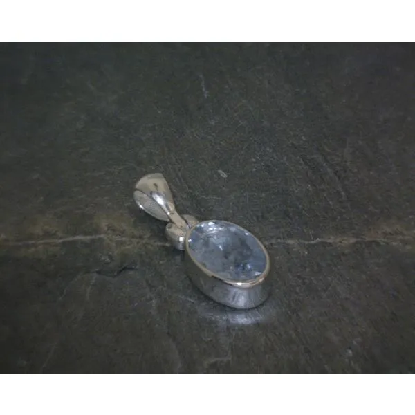SS Faceted Oval Aqua Marine Pendant Vulcan's Forge LLC KANSAS CITY, MO