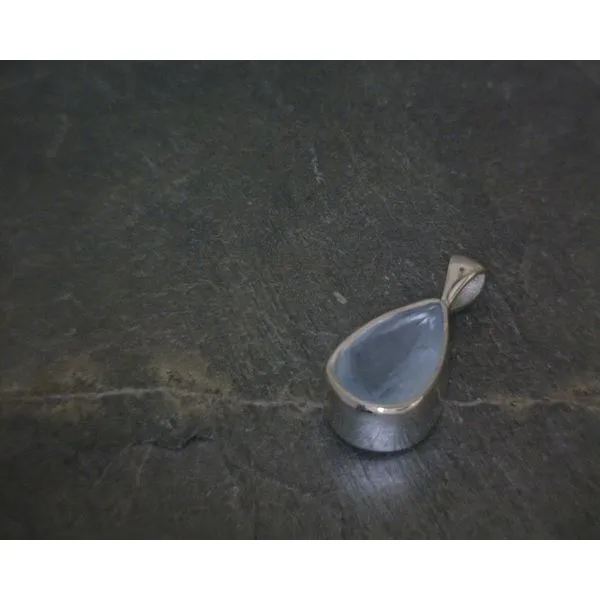 SS Faceted Pear Aqua Marine Pendant Vulcan's Forge LLC KANSAS CITY, MO