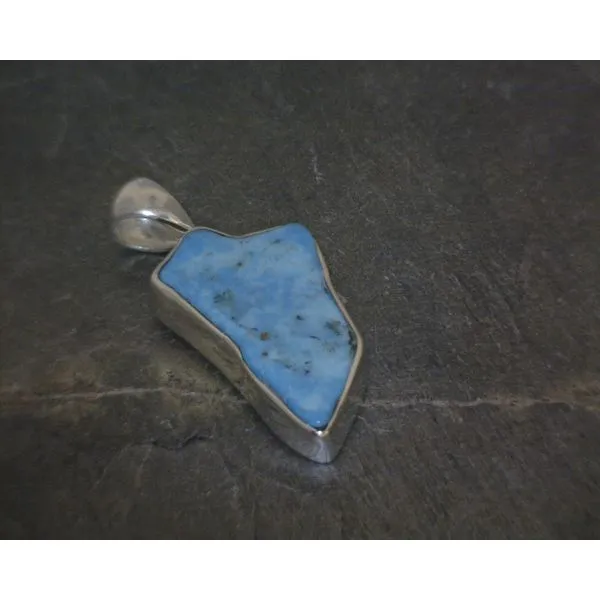 Ss Bz Freeform Turquoise Pendant Vulcan's Forge LLC KANSAS CITY, MO