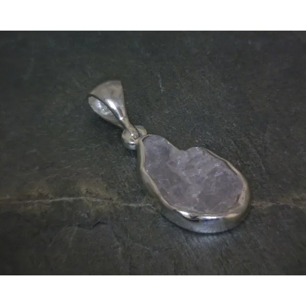 Ss Bz Raw Freeform Morganite Pendant Vulcan's Forge LLC KANSAS CITY, MO