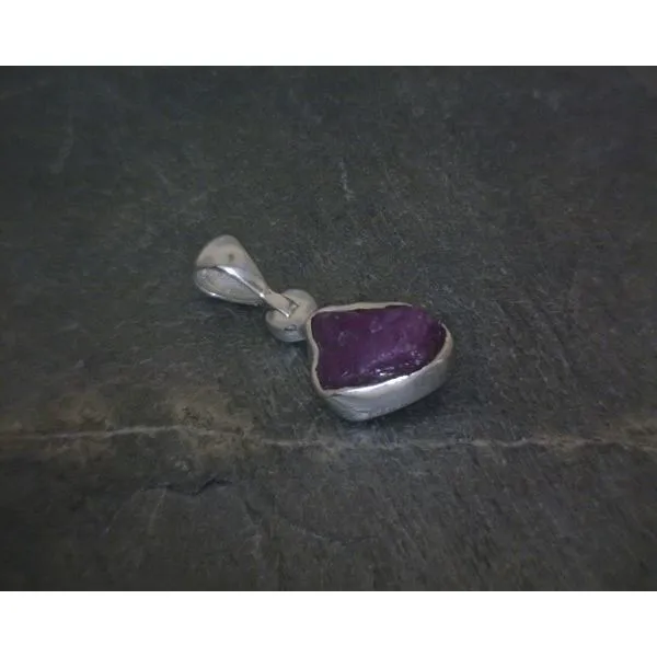Ss Bz Raw Freeform Ruby Pendant Vulcan's Forge LLC KANSAS CITY, MO