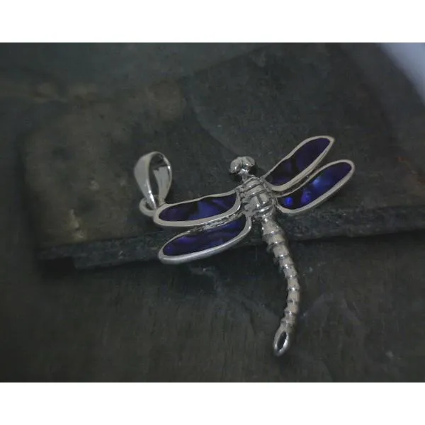 SS Dragonfly With Enhanced Abalone Inlay Pendant Vulcan's Forge LLC KANSAS CITY, MO