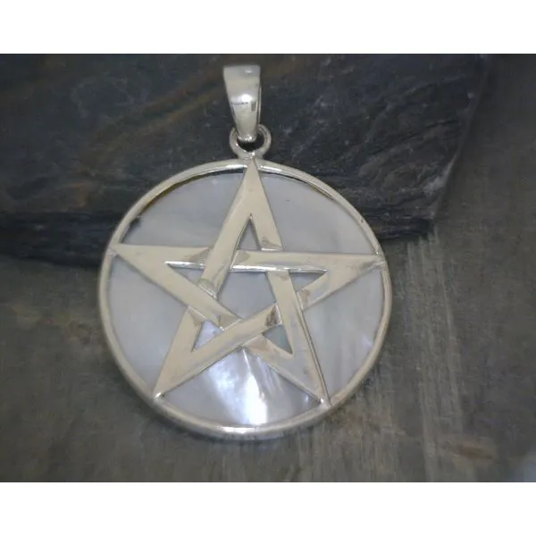 SS Pentacle Mother of Pearl Pendant Vulcan's Forge LLC KANSAS CITY, MO