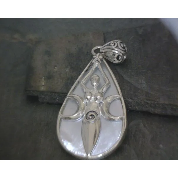 SS Trimoon Goddess with Mother Of Pearl Pendant Vulcan's Forge LLC KANSAS CITY, MO