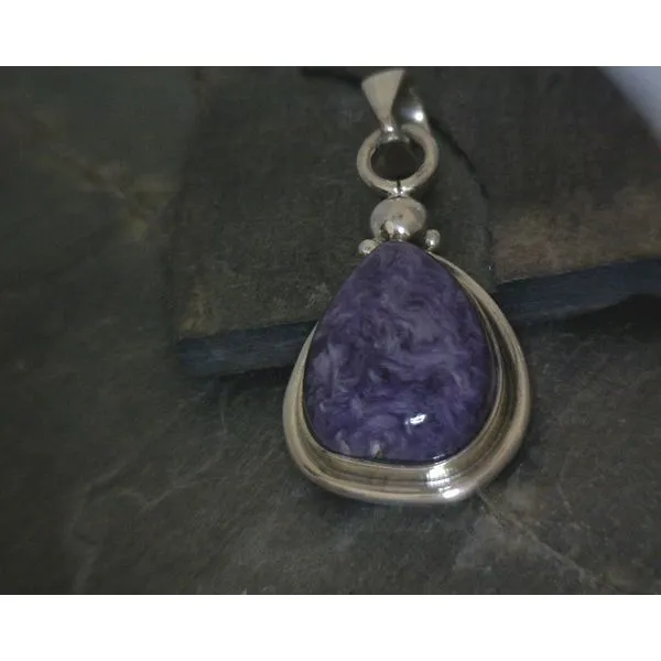 SS Freeform Cab Charoite Pendant Vulcan's Forge LLC KANSAS CITY, MO