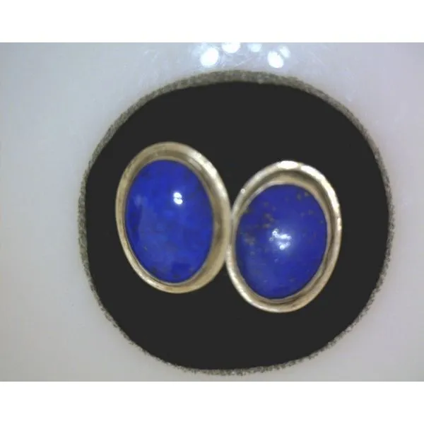 SS Large Oval Lapis Stud Earrings Vulcan's Forge LLC KANSAS CITY, MO