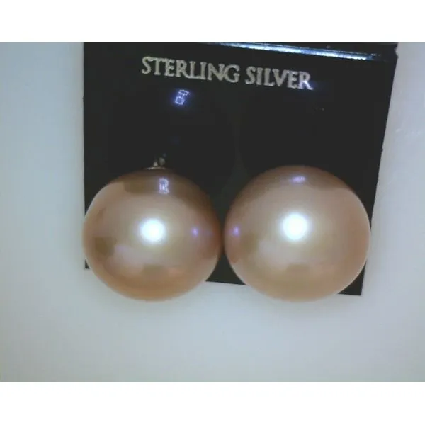 SS Large Pink Pearl Stud Earrings Vulcan's Forge LLC Kansas City, MO