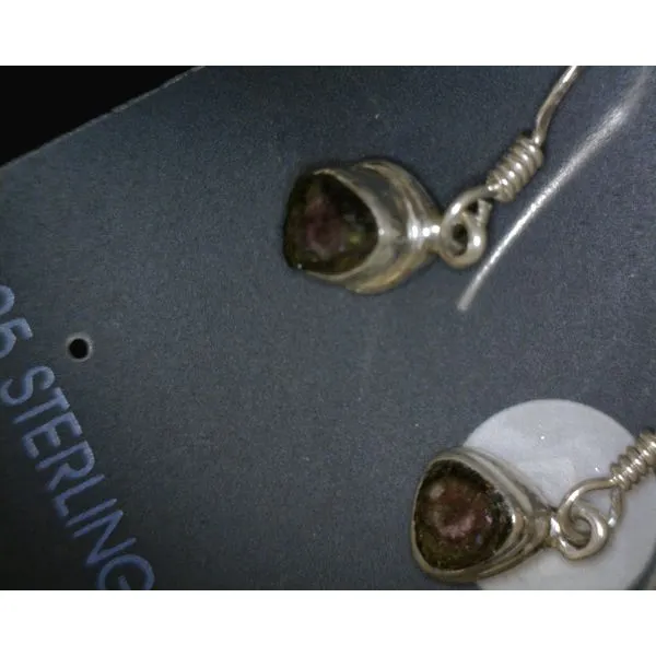 SS Rough Watermelon Tourmaline Earrings Vulcan's Forge LLC KANSAS CITY, MO