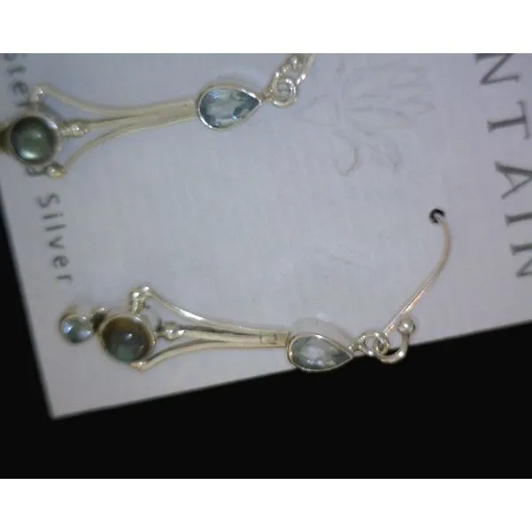 silver earrings with stones Vulcan's Forge LLC KANSAS CITY, MO