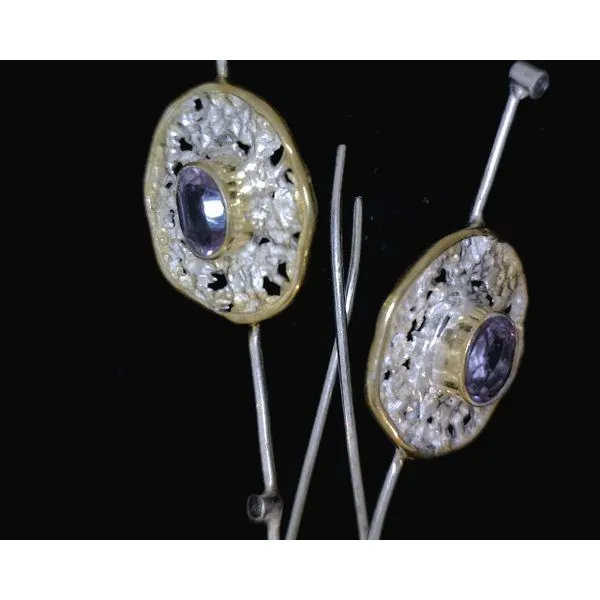 silver earrings with stones Vulcan's Forge LLC KANSAS CITY, MO