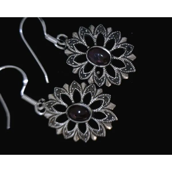 silver earrings with stones Vulcan's Forge LLC KANSAS CITY, MO