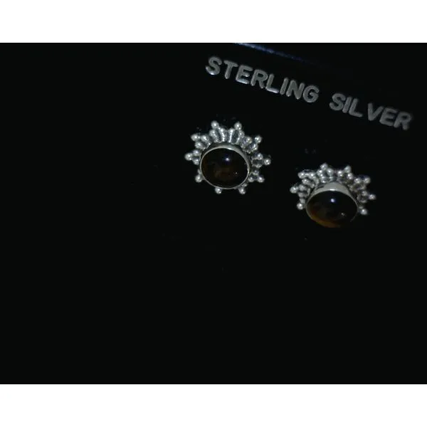 silver earrings with stones Vulcan's Forge LLC KANSAS CITY, MO