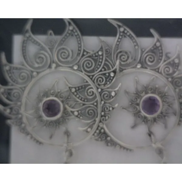 silver earrings with stones Vulcan's Forge LLC KANSAS CITY, MO