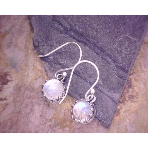 Sterling Round Moonstones Drops Vulcan's Forge LLC KANSAS CITY, MO