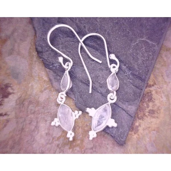 Sterling Moonstone Drops With Bead Detail Vulcan's Forge LLC KANSAS CITY, MO