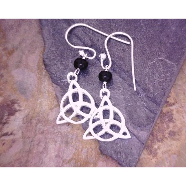 Sterling Triquetra With Black Bead Vulcan's Forge LLC KANSAS CITY, MO