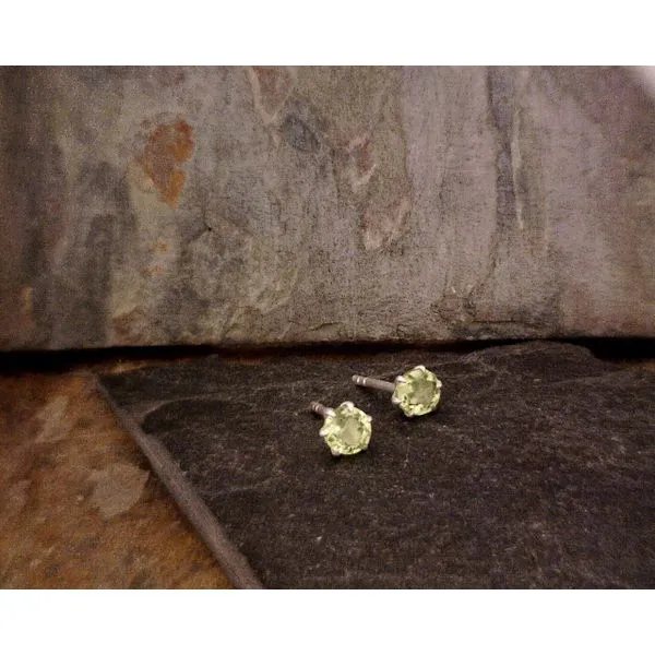 Sterling 4 mm Peridot Post Earrings Vulcan's Forge LLC KANSAS CITY, MO