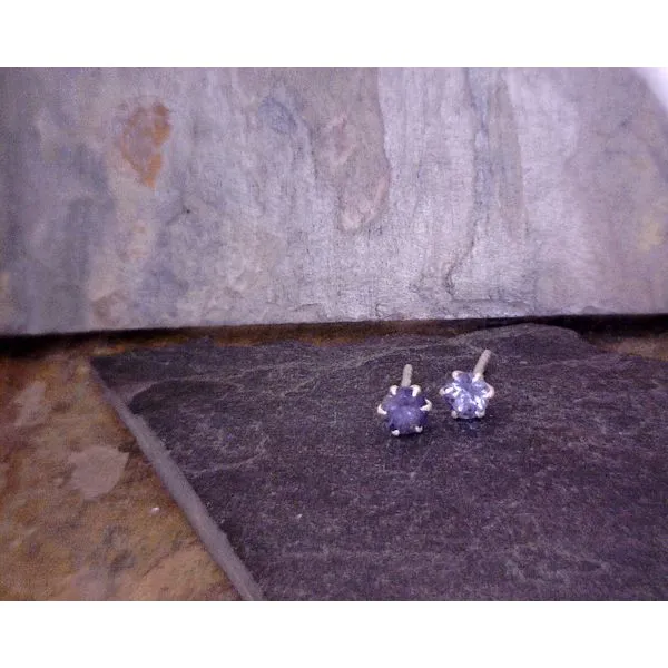 Sterling 4 mm Iolite Prong Set Studs Vulcan's Forge LLC KANSAS CITY, MO