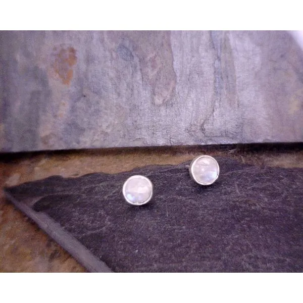 Sterling Round Moonstone Studs Vulcan's Forge LLC KANSAS CITY, MO