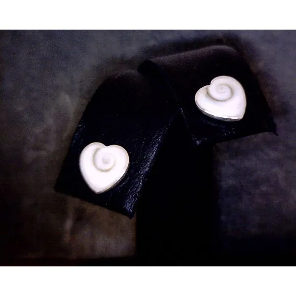 Silver Heart Shaped Shiva Shell Studs Vulcan's Forge LLC KANSAS CITY, MO