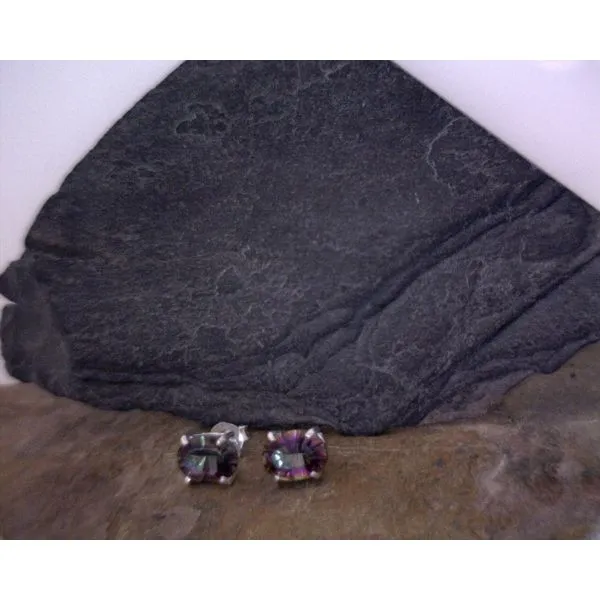 ss ear stud mystic topaz simple oval Vulcan's Forge LLC KANSAS CITY, MO