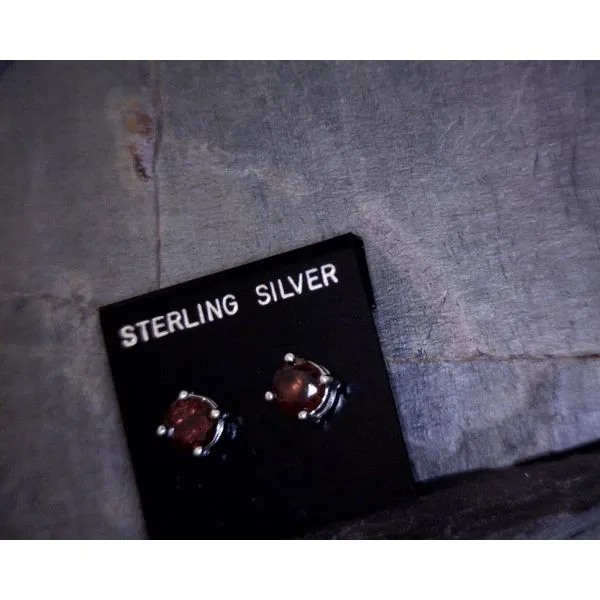 Sterling Silver Round Garnet Studs Vulcan's Forge LLC KANSAS CITY, MO
