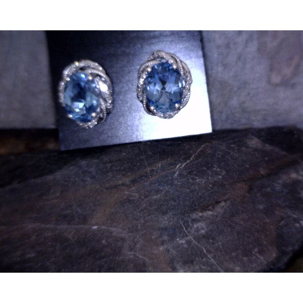 Sterling Silver Blue Topaz  Earrings Vulcan's Forge LLC Kansas City, MO