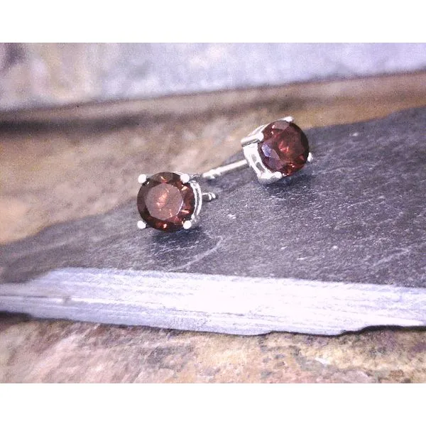 Sterling Pronged Garnet Stud Earrings 5mm Vulcan's Forge LLC KANSAS CITY, MO