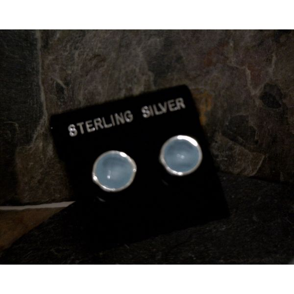 Sterling Silver CHALCEDONY Studs Vulcan's Forge LLC Kansas City, MO