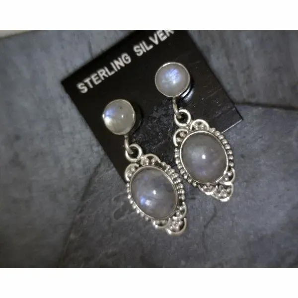 Sterling Silver Moonstone Earrings Vulcan's Forge LLC Kansas City, MO