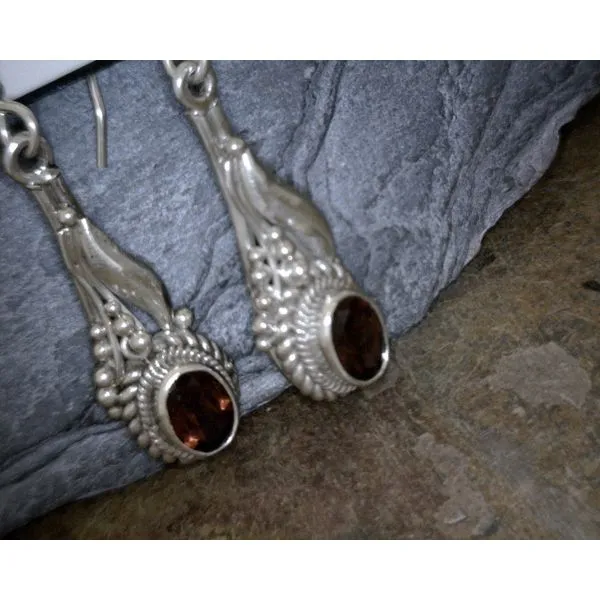 Sterling Silver Garnet Earrings Vulcan's Forge LLC Kansas City, MO