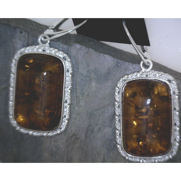 Sterling Silver  Amber Earrings Vulcan's Forge LLC KANSAS CITY, MO