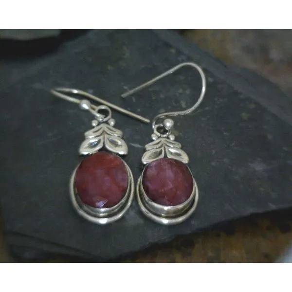 Sterling Silver Ruby Earrings Vulcan's Forge LLC Kansas City, MO