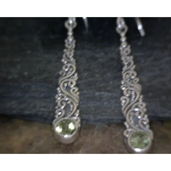 Sterling Deco Dangles with Peridot Vulcan's Forge LLC KANSAS CITY, MO
