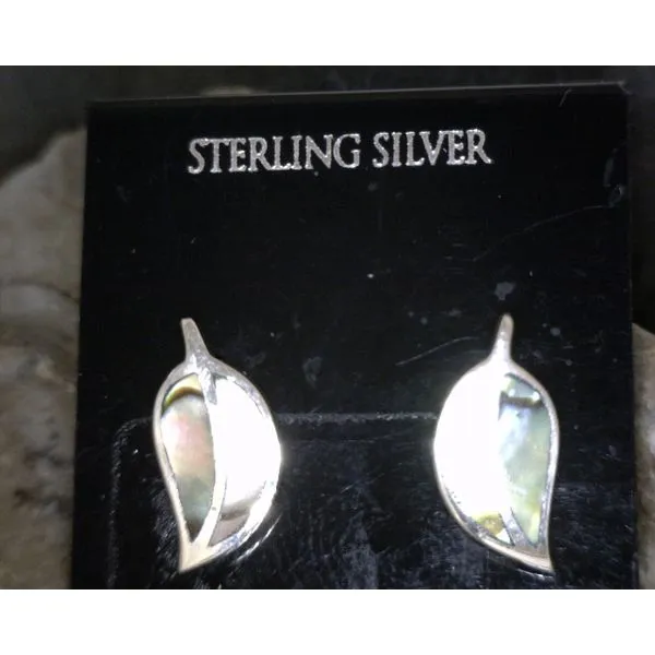 Sterling Abalone Leaf Stud Earring Vulcan's Forge LLC KANSAS CITY, MO