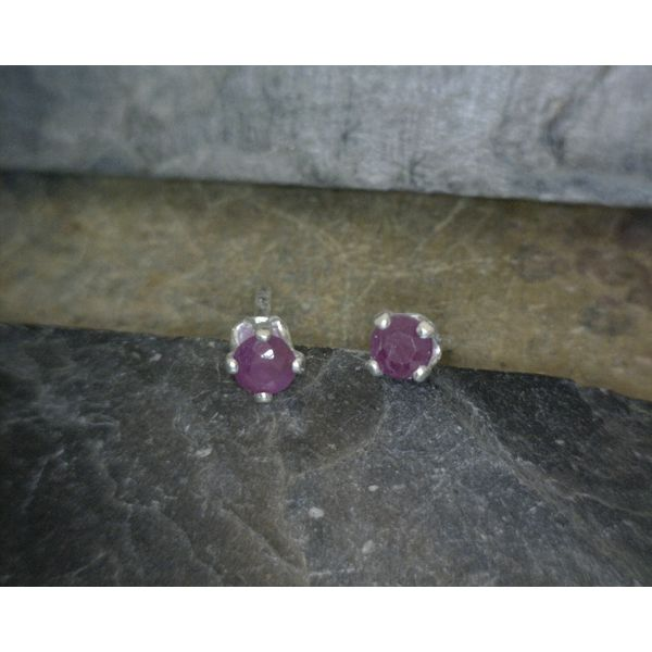 Sterling Created Ruby 3mm Stud Vulcan's Forge LLC Kansas City, MO