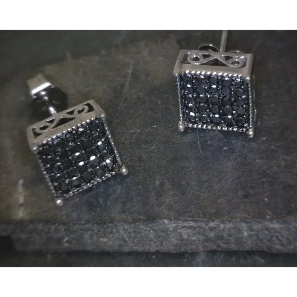 SS Multi Black Diamond Stud Earrings Vulcan's Forge LLC KANSAS CITY, MO