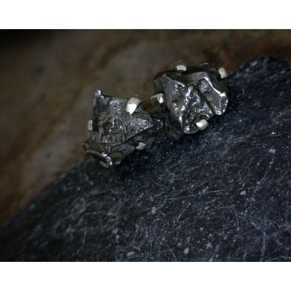 Sterling Raw Meteorite Studs Vulcan's Forge LLC Kansas City, MO