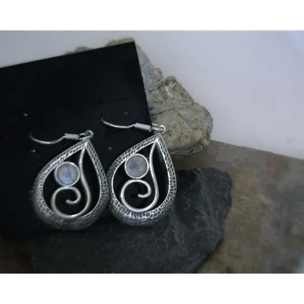 SS Moonstone Swirl Pendant Earrings Vulcan's Forge LLC KANSAS CITY, MO